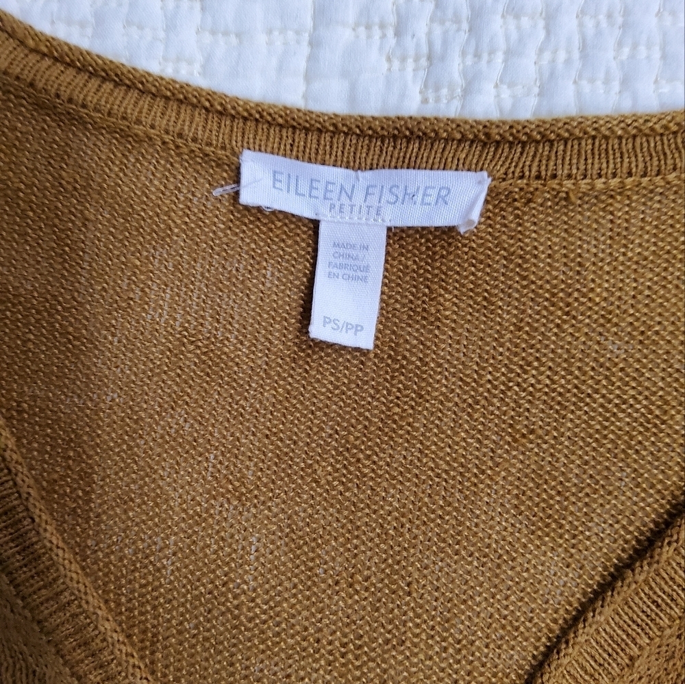 Eileen Fisher Organic Linen Knit Cardigan Size SP - Picture 3 of 11